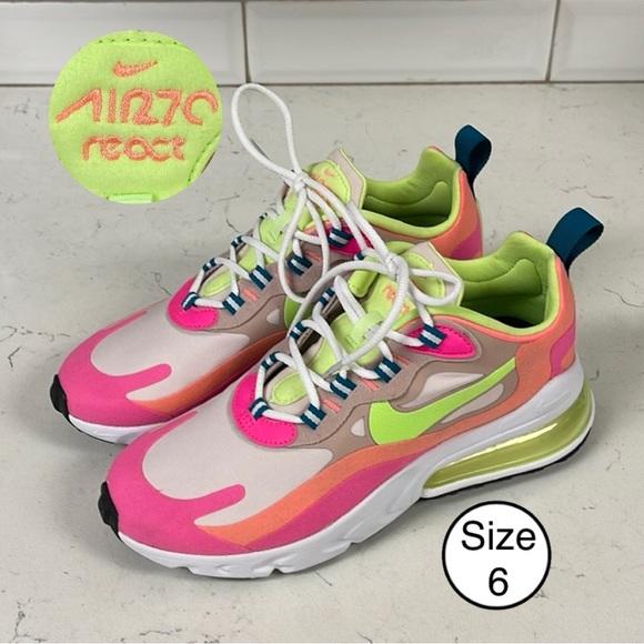 Nike Shoes - Nike Air Max 270 React Pink Volt Multi DC1863-600 Women's Size 6
